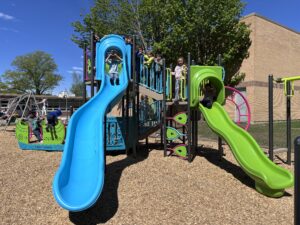 children playing on a playground