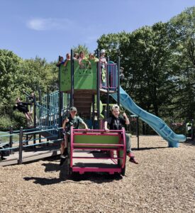 photo of a school playground with children on it